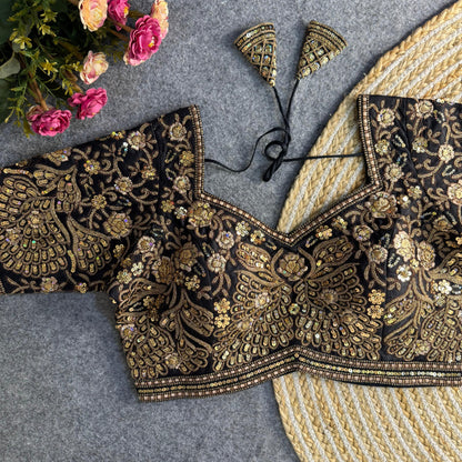 Beautiful heavy codding and sequence work bridal blouse Rpd Fashion