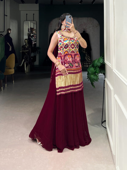 BEAUTIFUL GAJJI SILK PRINTE KURTI PLAZO Rpd Fashion