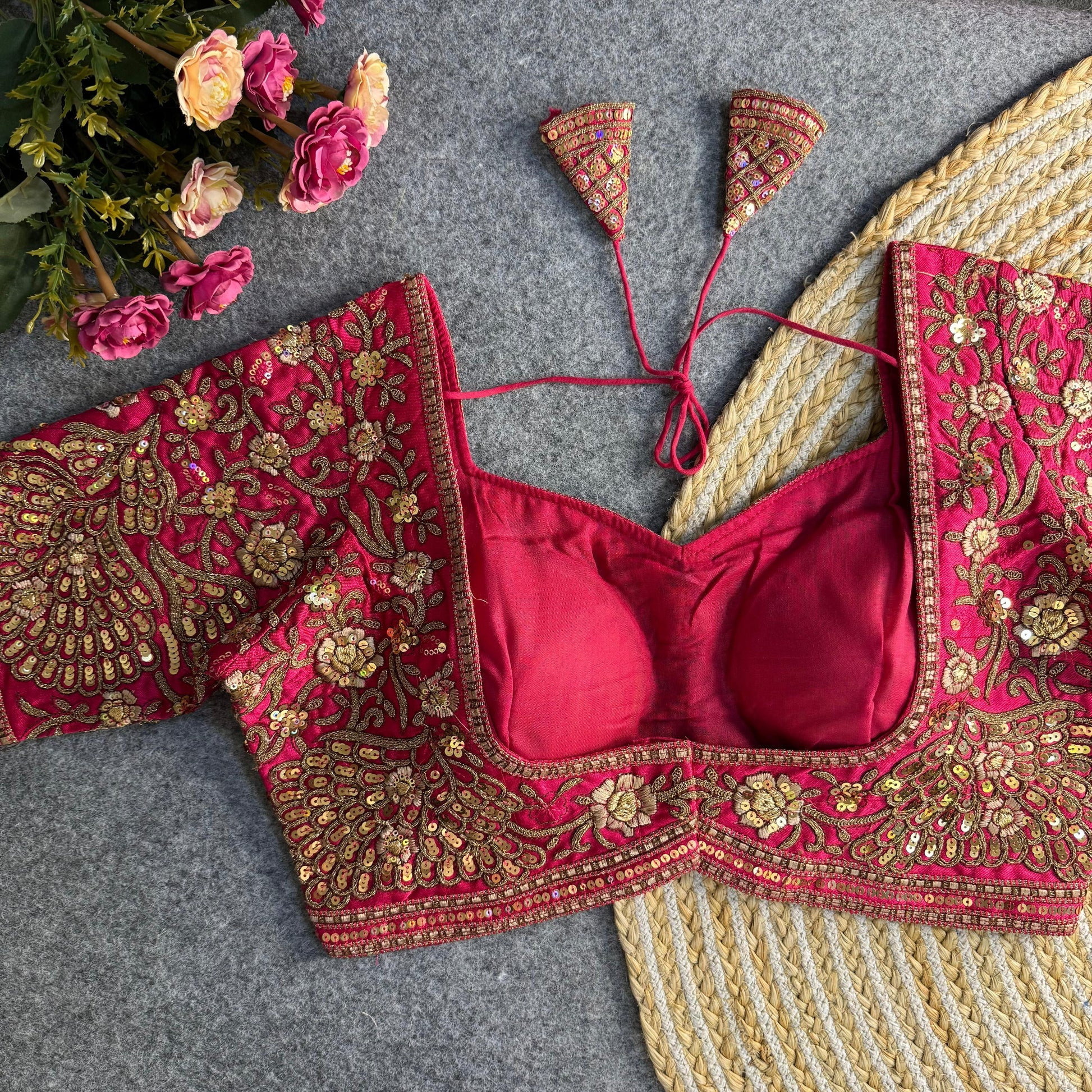 Beautiful heavy codding and sequence work bridal blouse Rpd Fashion