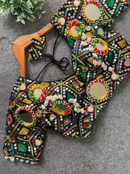REAL MIRROR WITH MULTI THREAD WORK BLOUSE Rpd Fashion