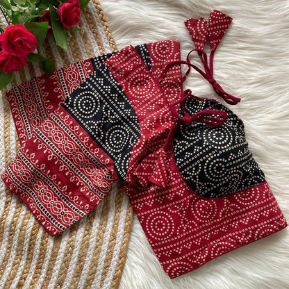 Ajrakh Cotton Halter Neck Blouse - Elegant Partywear - Rpd Fashion