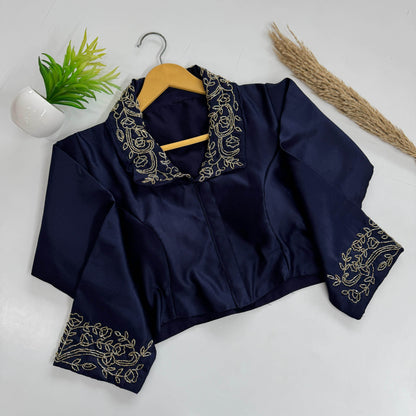 Beautiful Handwork All Over Sleeve and Collar Blouse - Rpd Fashion