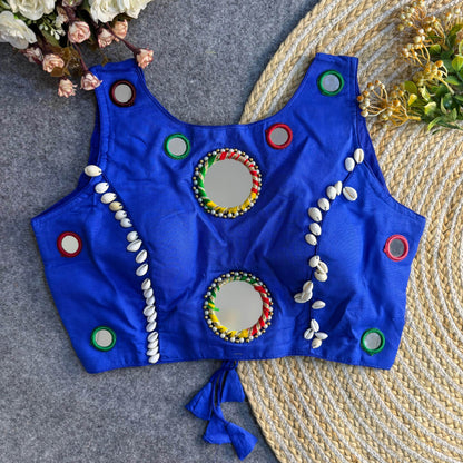 Navratri Special Real Mirror Work Backless Blouse - Rpd Fashion