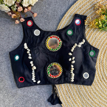 Navratri Special Real Mirror Work Backless Blouse - Rpd Fashion