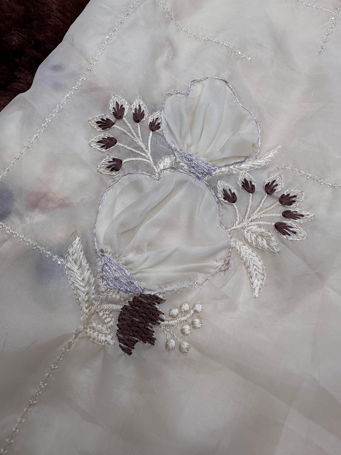 sequins embroidered work with thread work in saree and blouse rpd fashion