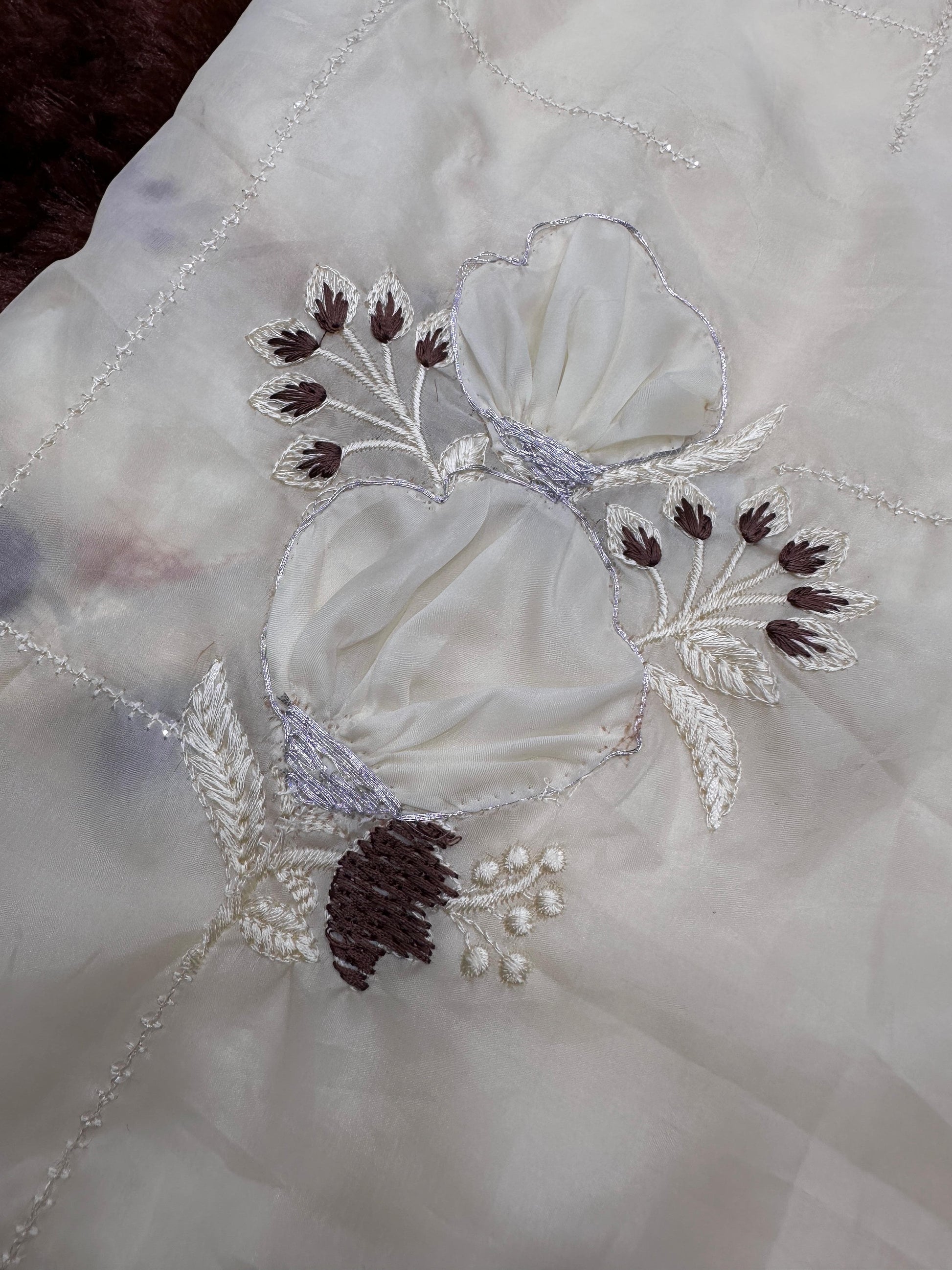 Sequins embroidered work with thread work in saree and blouse Rpd Fashion