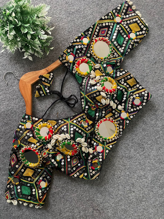 REAL MIRROR WITH MULTI THREAD WORK BLOUSE