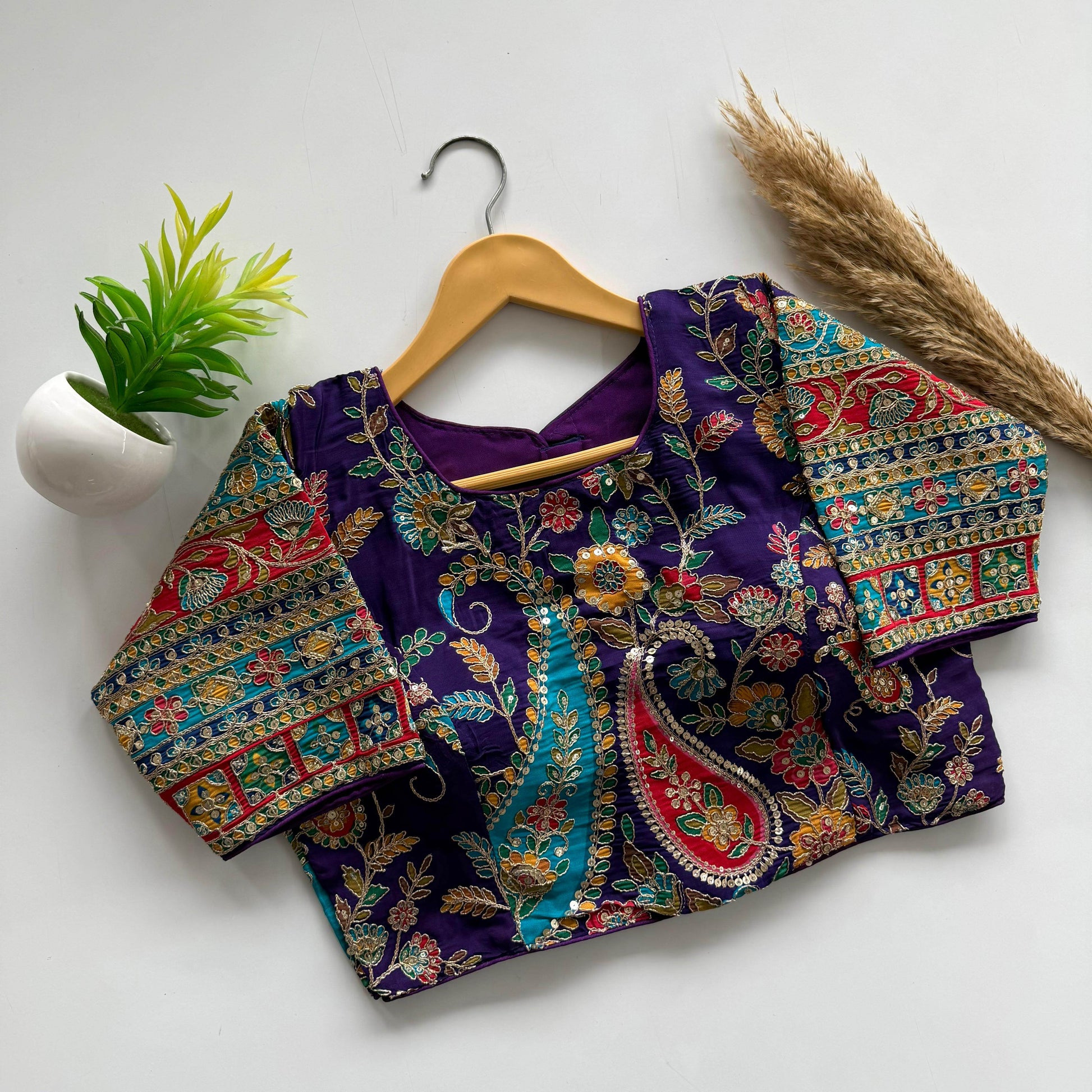 Beautiful Flower Print Embroidery Blouse - Rpd Fashion