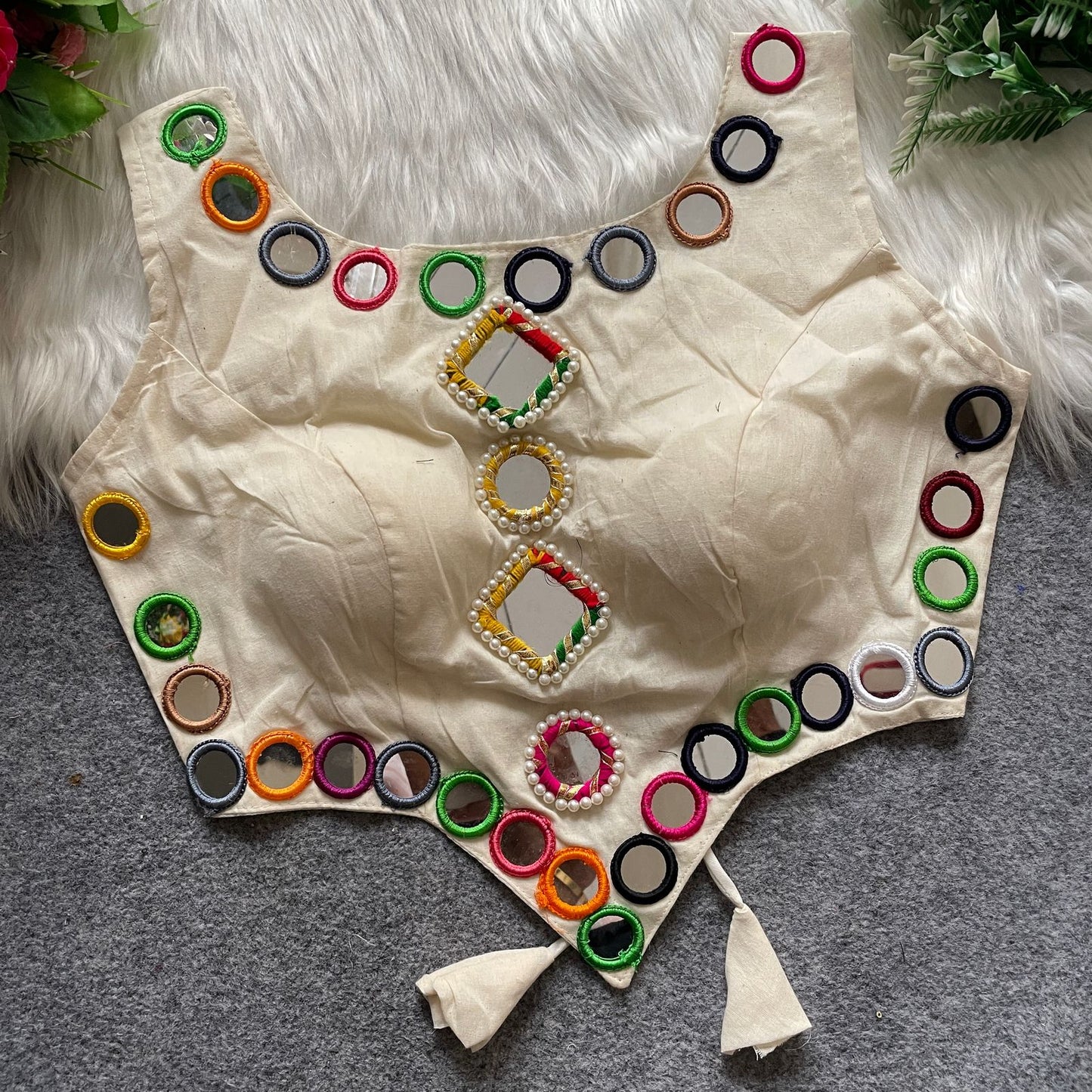 new navratri concept blouse with real hand mirror work rpd fashion