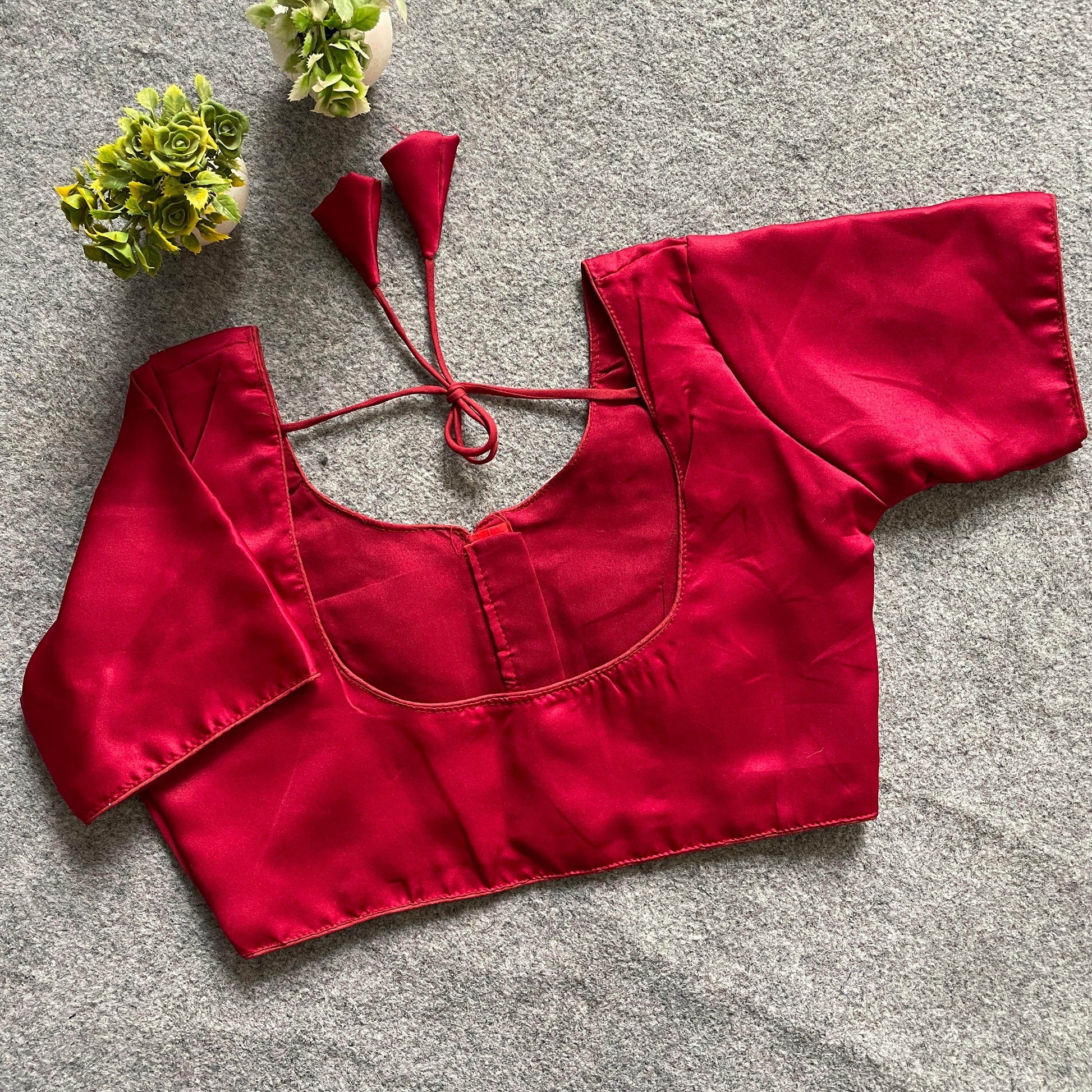 Plain Malai Satin Blouse - Elegant and Versatile - Rpd Fashion