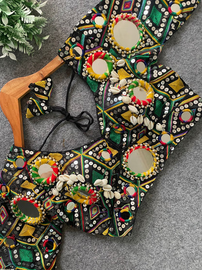 REAL MIRROR WITH MULTI THREAD WORK BLOUSE Rpd Fashion