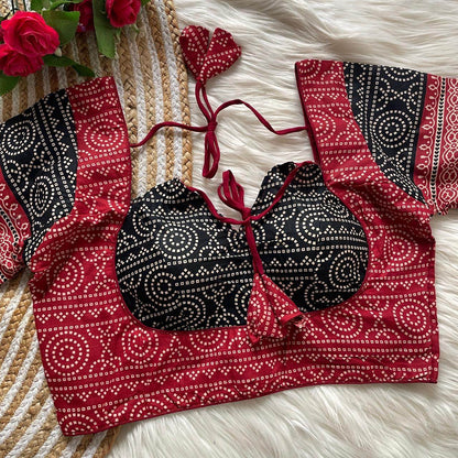 Ajrakh Cotton Halter Neck Blouse - Elegant Partywear - Rpd Fashion