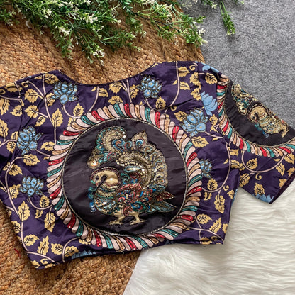 Purely Cotton Print silk with handmade work boutique style collection Blouse