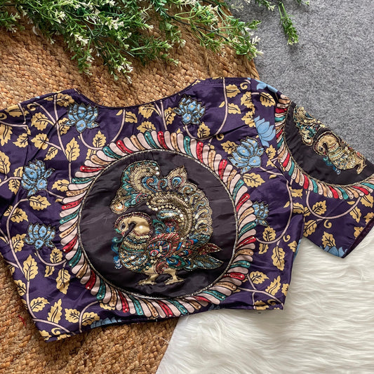 Purely Cotton Print silk with handmade work boutique style collection Blouse