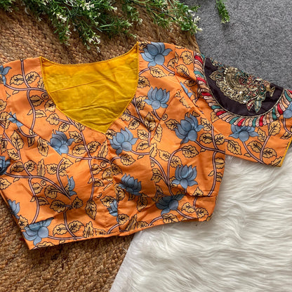 Purely Cotton Print silk with handmade work boutique style collection Blouse