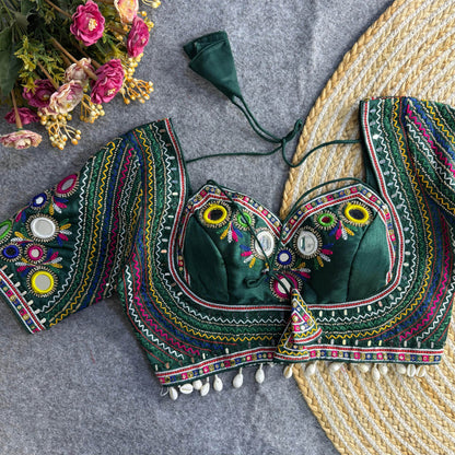 Navratri Special Real Multi Mirror Hand Work Blouse Designs - Rpd Fashion