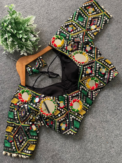 REAL MIRROR WITH MULTI THREAD WORK BLOUSE Rpd Fashion
