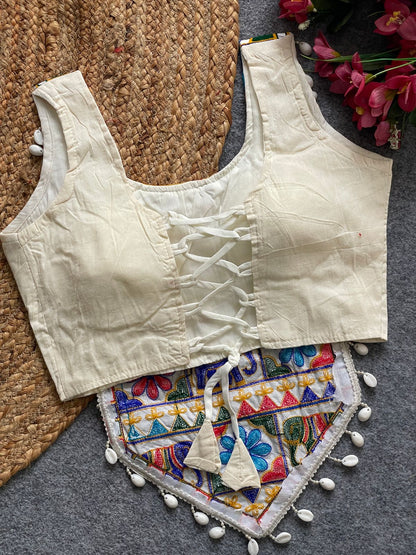 HALTER NECK STYLE REAL SHELL  BLOUSE WORK Rpd Fashion