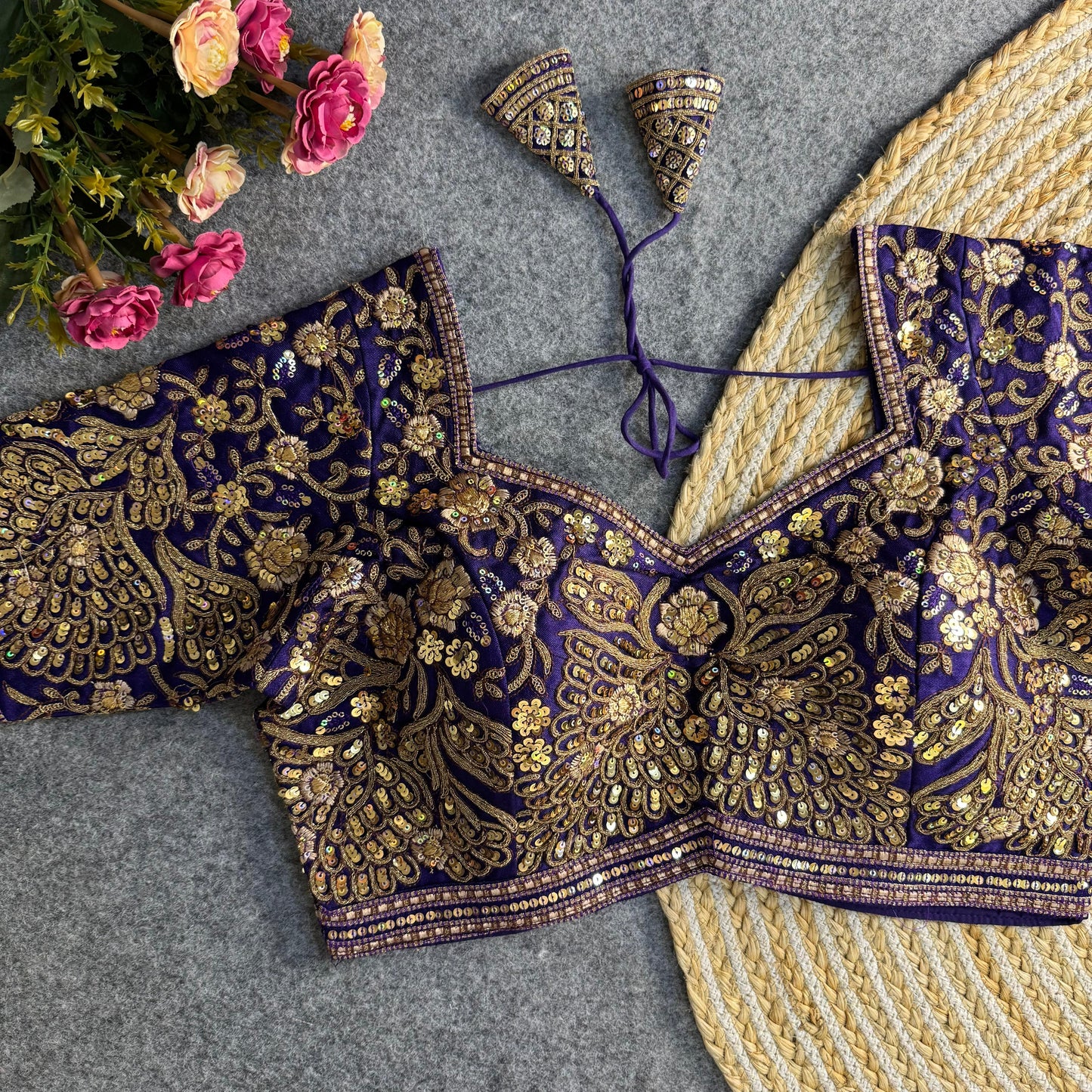 beautiful heavy codding and sequence work bridal blouse rpd fashion
