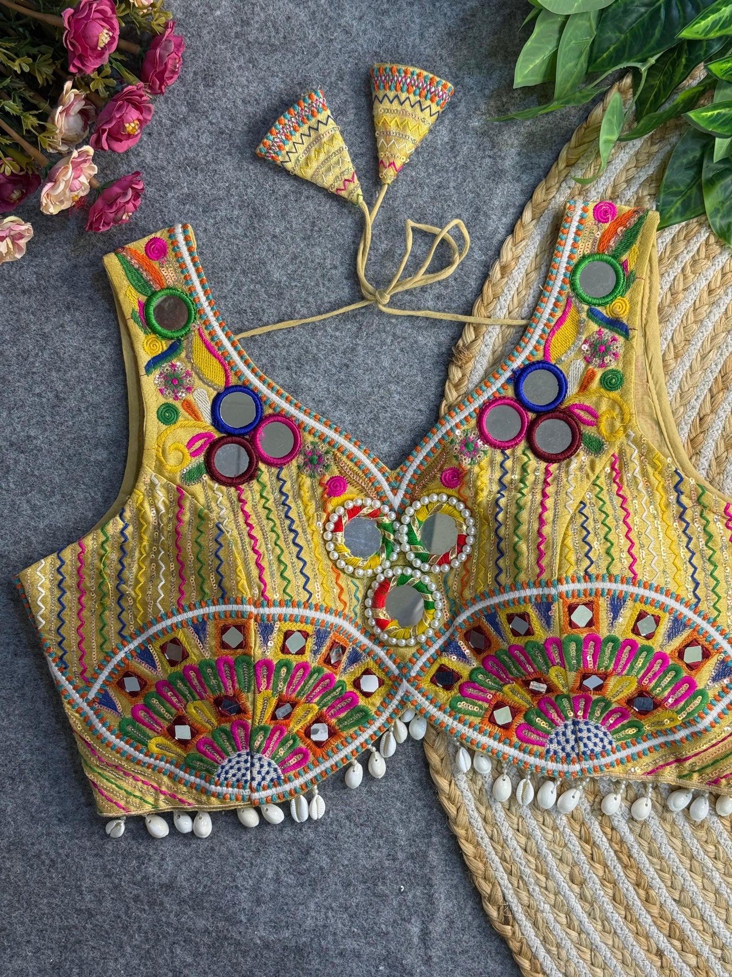 navratri spl. real multi mirror work apple cut stylish blouse rpd fashion
