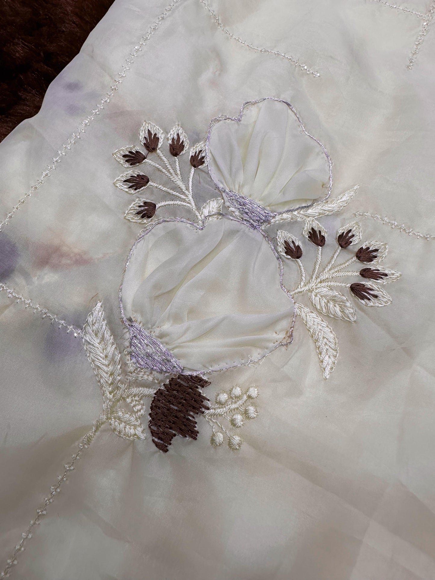 sequins embroidered work with thread work in saree and blouse rpd fashion