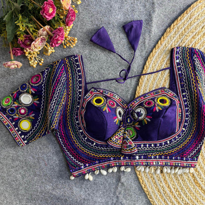 Navratri Special Real Multi Mirror Hand Work Blouse Designs - Rpd Fashion