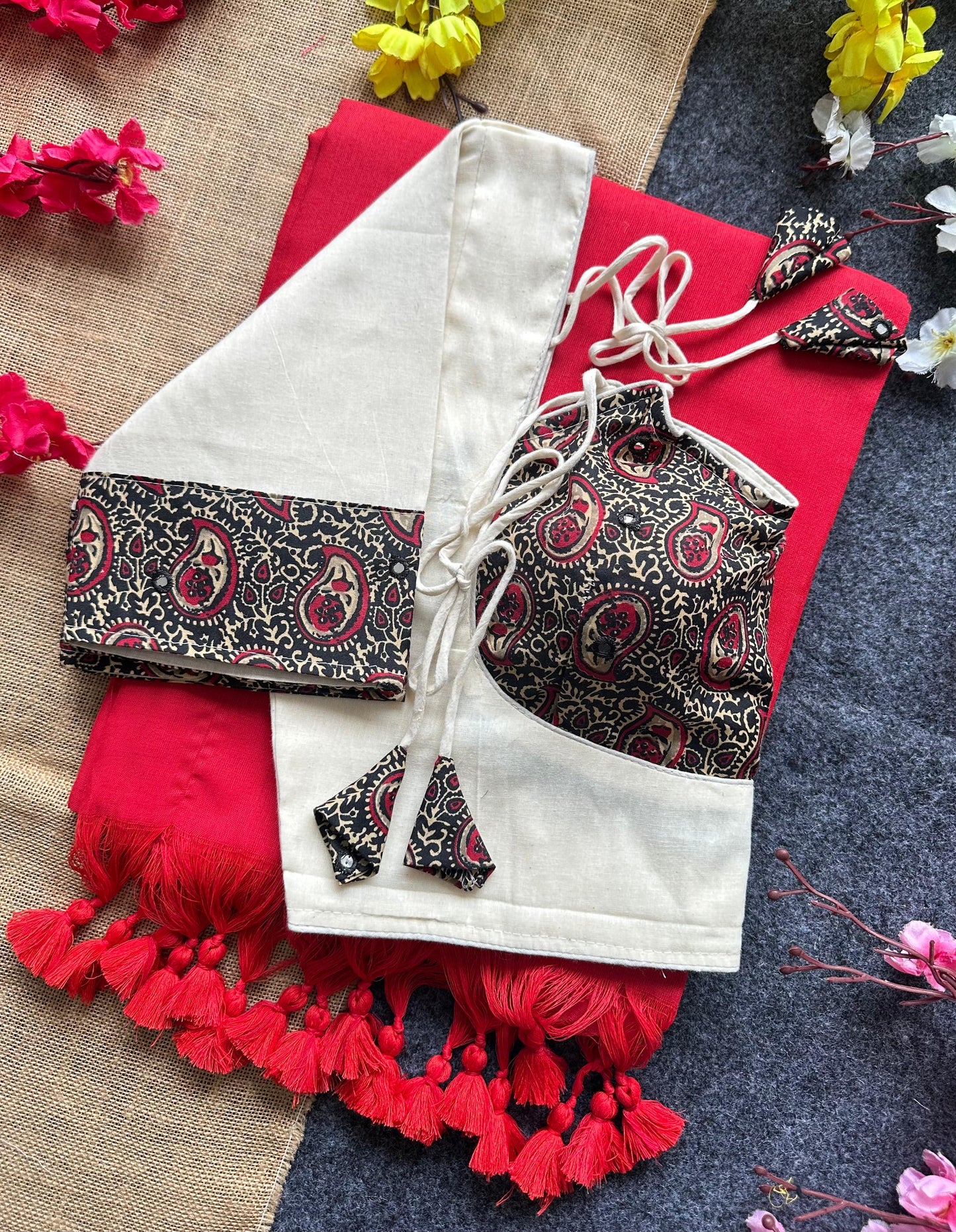 khadi cotton saree and beautiful havy khadi cotton blouse