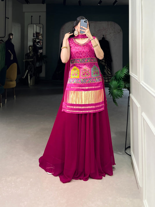 BEAUTIFUL GAJJI SILK PRINTE KURTI PLAZO