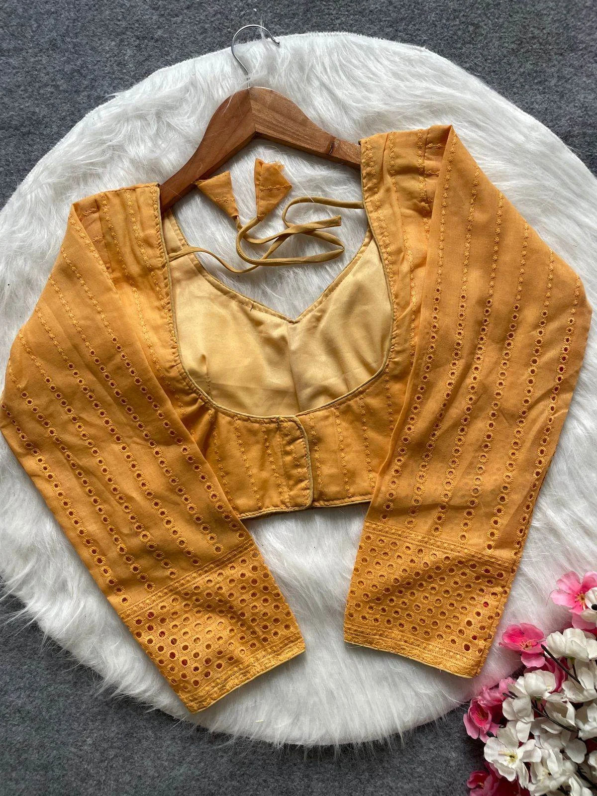 sabyasachi full sleeve hakoba blouse - elegant cotton wear - rpd fashion