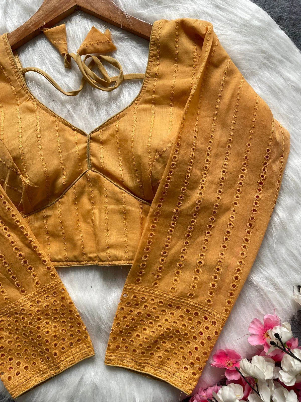 Sabyasachi Full Sleeve Hakoba Blouse - Elegant Cotton Wear - RPD Fashion