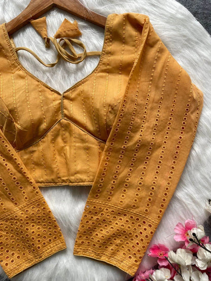 Sabyasachi Full Sleeve Hakoba Blouse - Elegant Cotton Wear - RPD Fashion