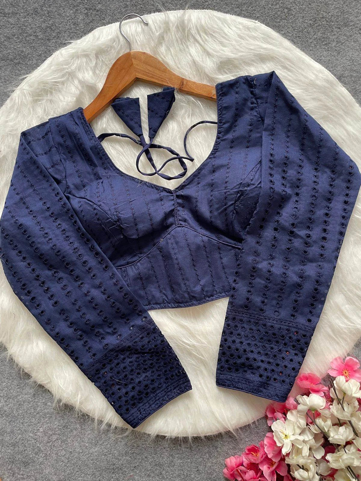 Sabyasachi Full Sleeve Hakoba Blouse - Elegant Cotton Wear - RPD Fashion