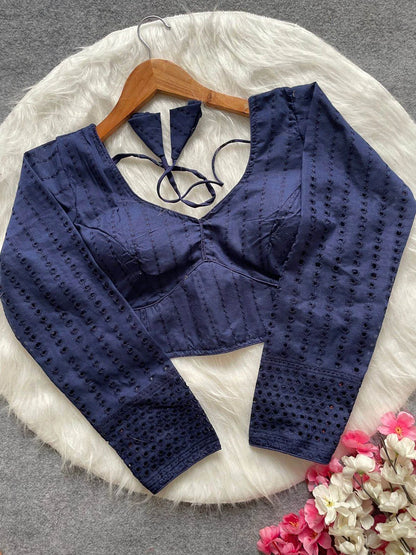 Sabyasachi Full Sleeve Hakoba Blouse - Elegant Cotton Wear - RPD Fashion