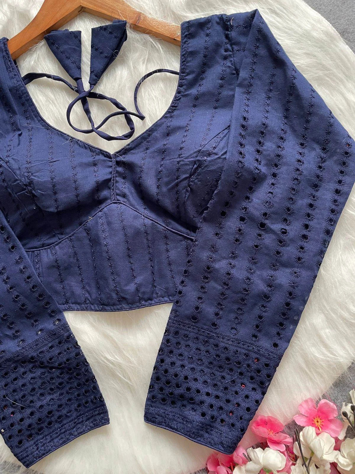 Sabyasachi Full Sleeve Hakoba Blouse - Elegant Cotton Wear - RPD Fashion