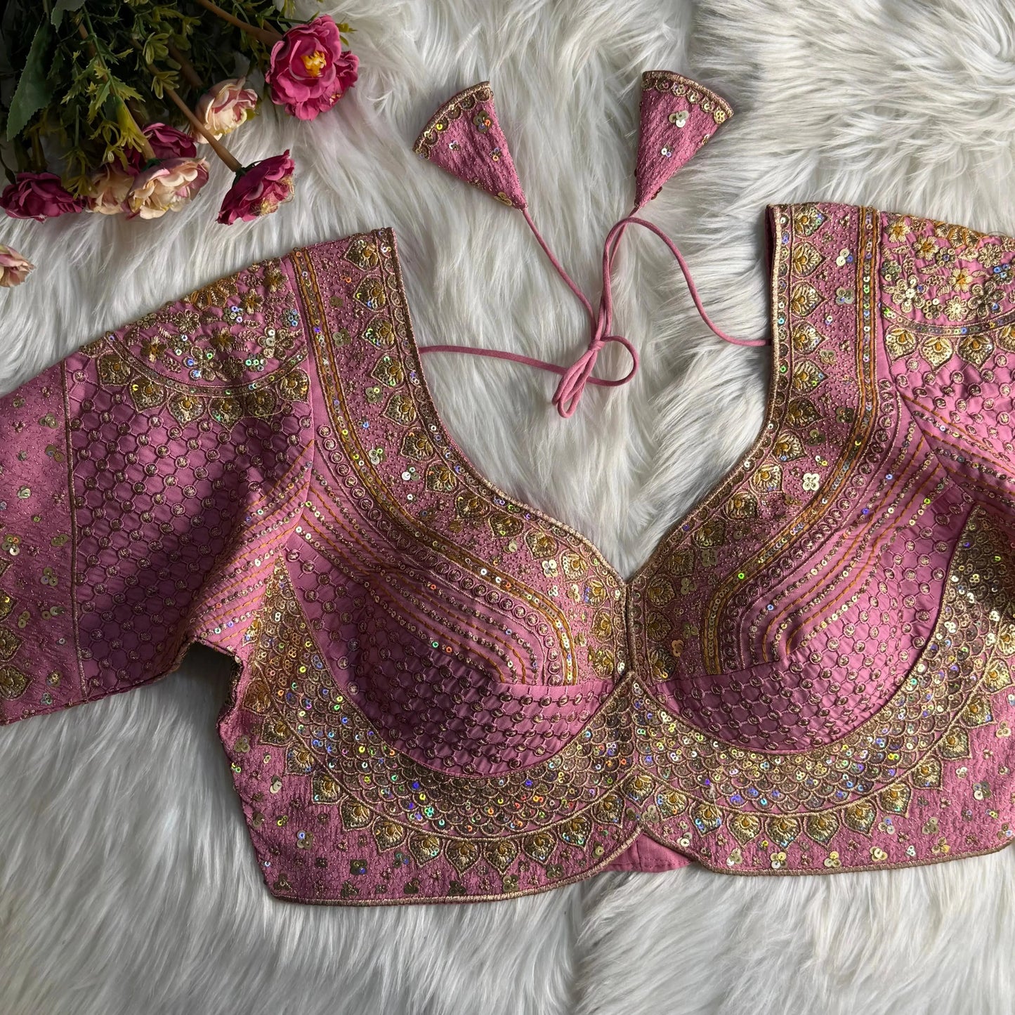 sabyasachi inspired bridal blouse designs with heavy stars & rainbow work - rpd fashion