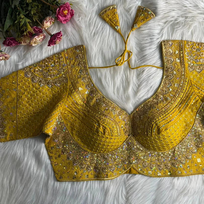 Sabyasachi Inspired Bridal Blouse designs with Heavy Stars & Rainbow Work - RPD Fashion